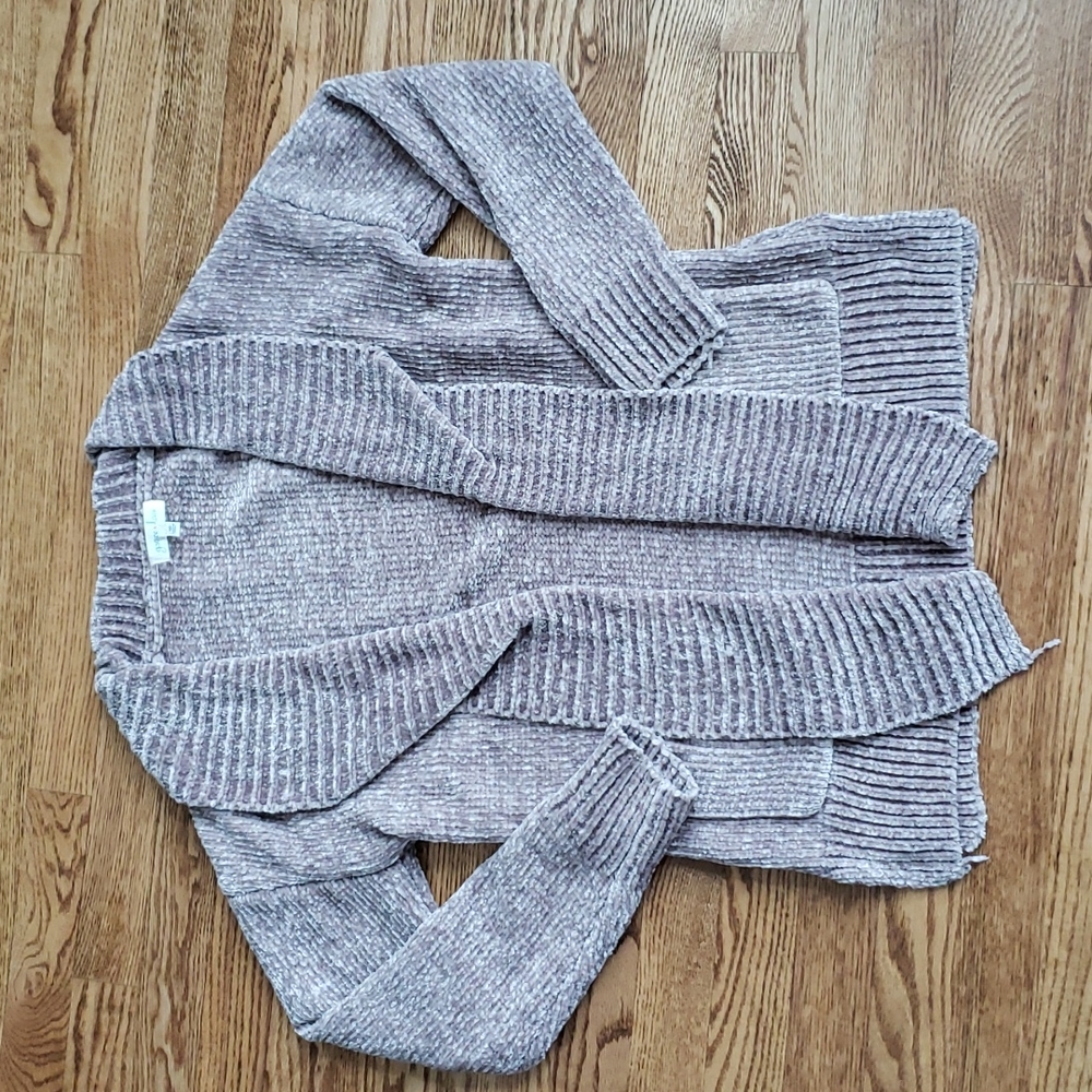 (XS) Grace & Lace Thick Chunky Chenile Knit Open Cardigan Soft Comfortable